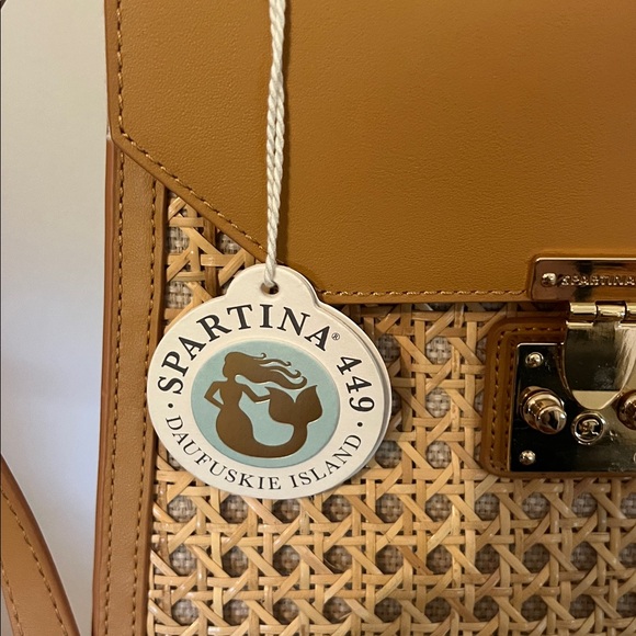 Spartina 449 Gold and Tan Crossbody Bag - Picture 2 of 3